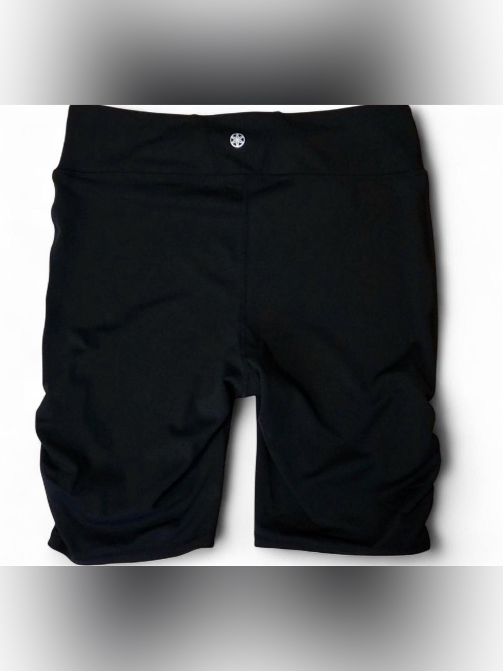 Gaiam Black Athletic Bike Shorts with ruched sides